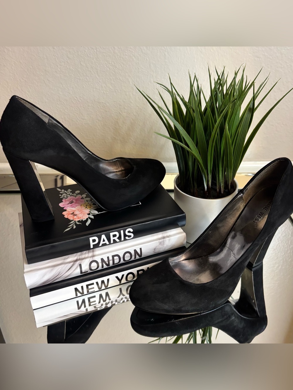 Classic Black Suede Women's High Heel Pumps